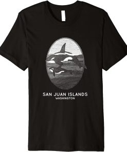 San Juan Islands Washington Orca Whale Souvenir Design Premium T-Shirt