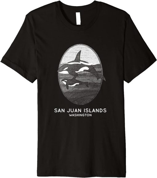 San Juan Islands Washington Orca Whale Souvenir Design Premium T-Shirt