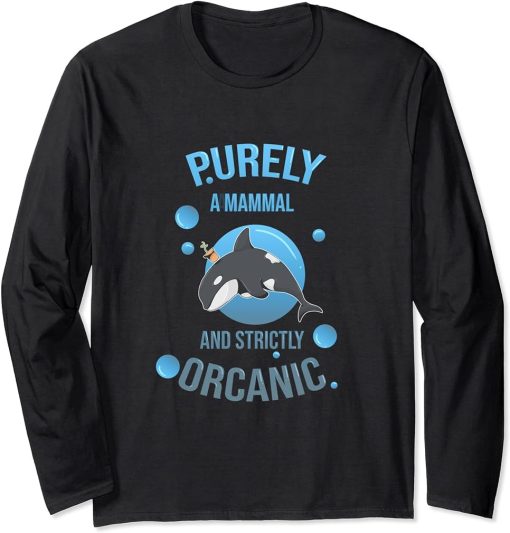 Ocean Sea Biological Integral Swimming Orcanic Mammal Orca Long Sleeve T-Shirt